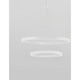 Empatia LED Hängeleuchte Ø 60cm 2 Ringe – moderne weiße Doppelring-Pendelleuchte aus Aluminium und Acryl, 60W 4200lm 3000K warmweiß