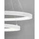Empatia LED Hängeleuchte Ø 60cm 2 Ringe – weißes, minimalistisches Doppelring-Design mit integrierter 60W LED, warmweißes Licht, ideal über Esstisch oder Wohnzimmer