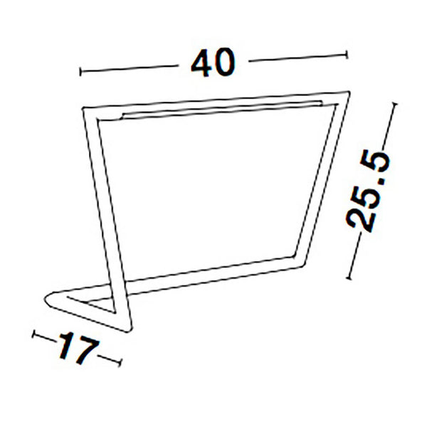 Maßzeichnung der Ensio LED Tischlampe Schwarz mit den Abmessungen 40x25.5x17 cm.