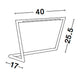 Maßzeichnung der Ensio LED Tischlampe Schwarz mit den Abmessungen 40x25.5x17 cm.