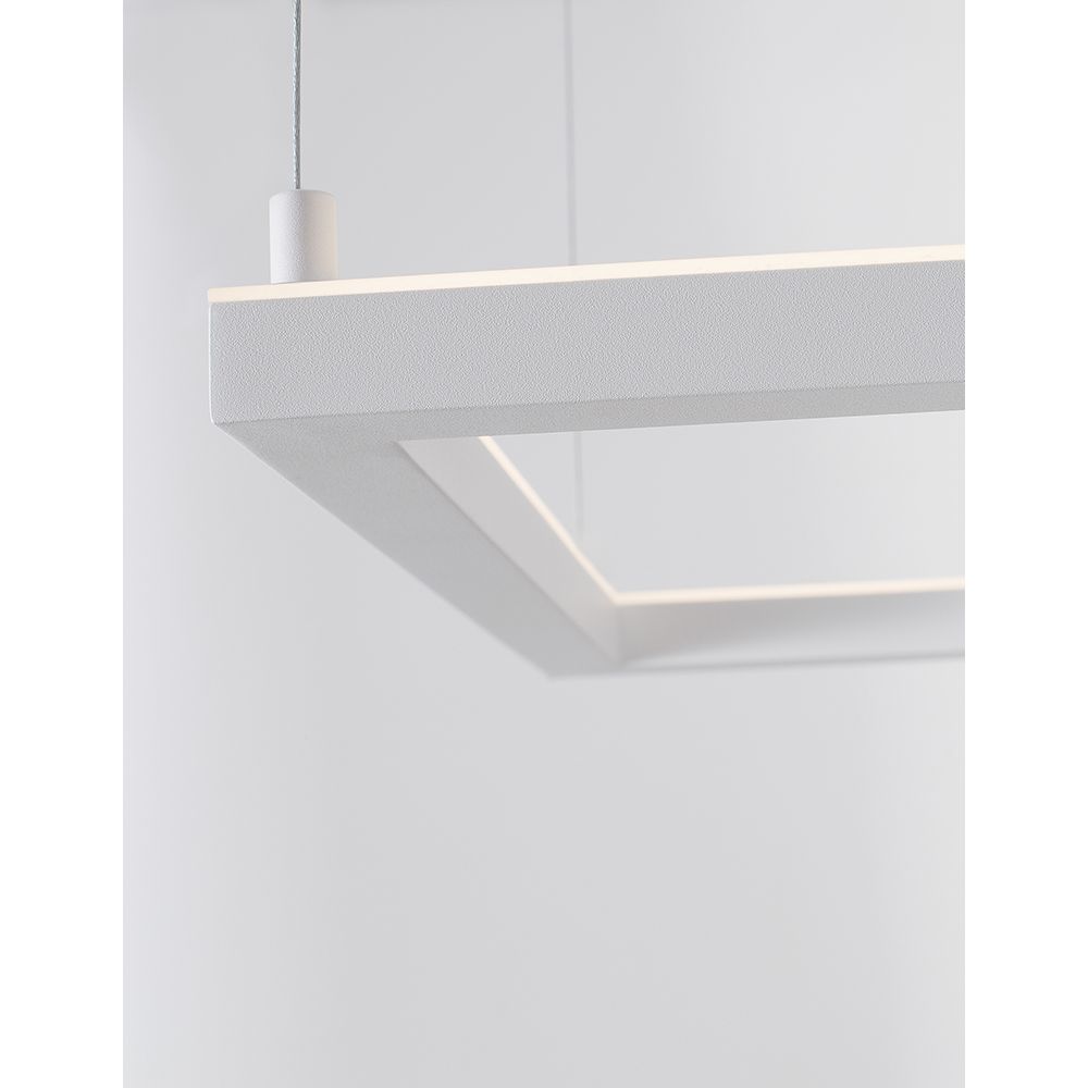 Eterna LED suspendu lampe carrée blanche