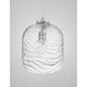 Ficato Glas-Pendellampe mit gewelltem Glasdesign und silbernem Baldachin.