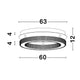 Fiore LED Deckenlampe Antik-Gold, runde Deckenleuchte mit strukturiertem Metallring, Draufsicht, Durchmesser 63 cm