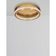Fiore LED Deckenlampe in Antik-Gold mit rundem Design und integriertem LED-Lichtband, montiert an weißer Decke