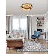 Fiore LED Deckenlampe Antik-Gold klein, elegante runde Kristall-Deckenleuchte für modernes Wohnzimmer