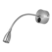 Flex LED Leselampe Metall Wandlampe aus Aluminium in Chrom mit Flexarm und warmweißem LED-Licht