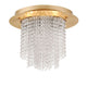 Fontana Deckenlampe K9 Kristall mit goldener Metallbasis und handgeschliffenem K9-Kristall für elegantes Licht.