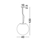 Verre de lampe suspendue à balle glacée