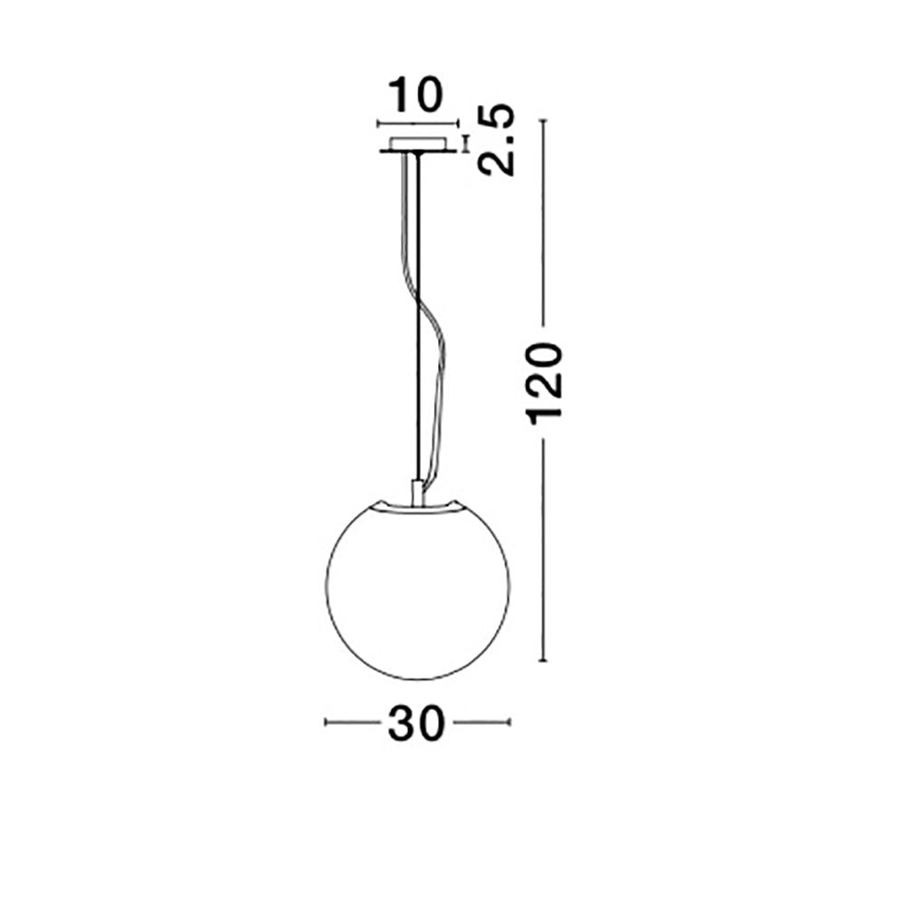 Verre de lampe suspendue à balle glacée