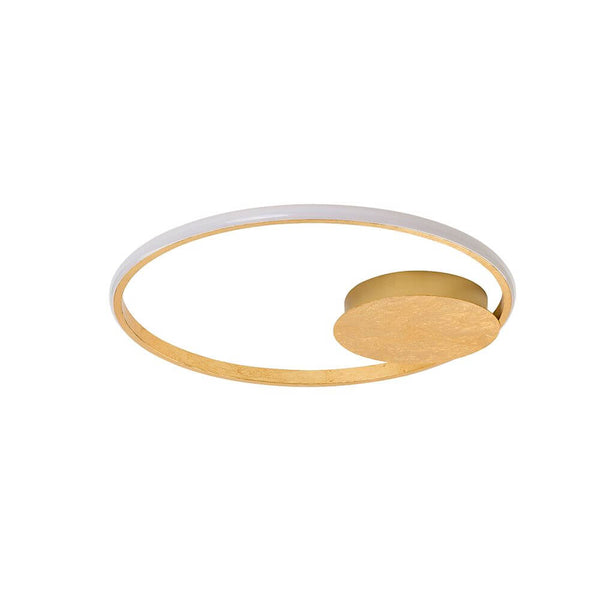 Fuline LED Deckenlampe Ø 50cm goldene Nova Luce Deckenleuchte mit filigranem Rahmen und rundem Schirm