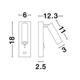 Fuse LED wall lamp with USB