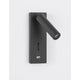 Fuse LED Wandlampe mit USB, moderne und minimalistische Wandleuchte mit USB-Anschluss in Schwarz.