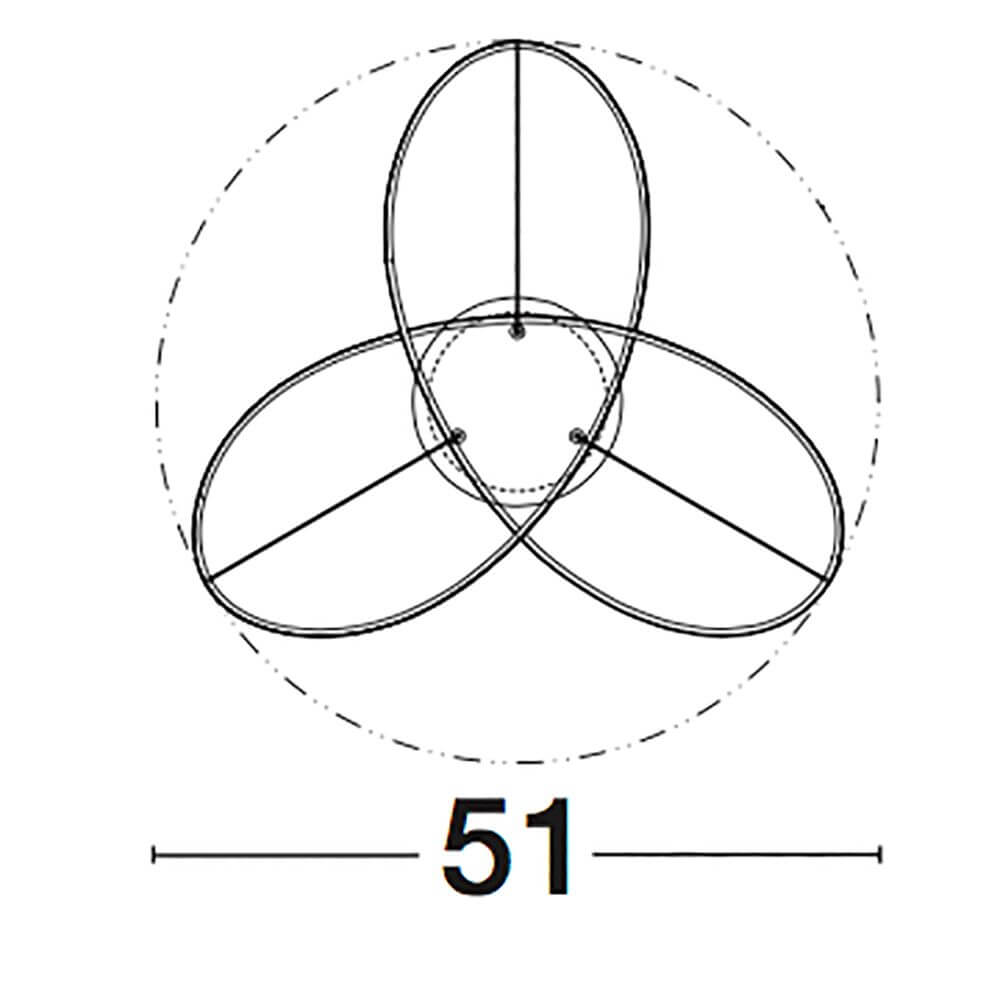 Fusion LED ceiling lamp Ø 51cm curved