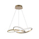 Fusion LED Hängeleuchte Metall Acryl, moderne goldene Aluminium-Pendelleuchte mit Acryl-LED-Ringen, 53W warmweißes Licht