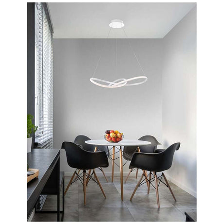 Fusion LED suspension métal acrylique au-dessus de la table à manger, design moderne en aluminium et acrylique, LED intégré de 53 W, lumière blanc chaud 3000 K