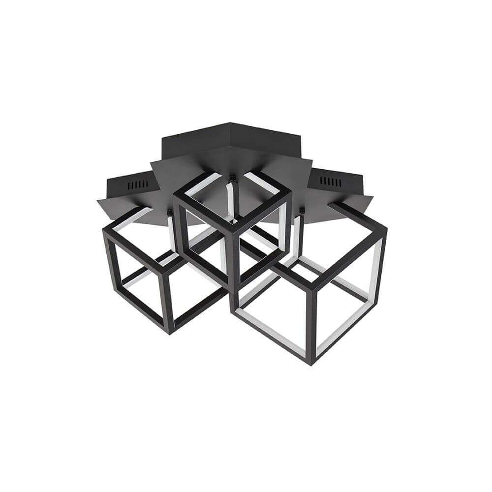 Moderne Gabbia LED Deckenleuchte aus Aluminium und Silikon in cube-form, ideal für Wohnzimmer und Schlafzimmer.