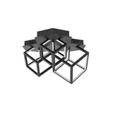 Moderne Gabbia LED Deckenleuchte aus Aluminium und Silikon in cube-form, ideal für Wohnzimmer und Schlafzimmer.