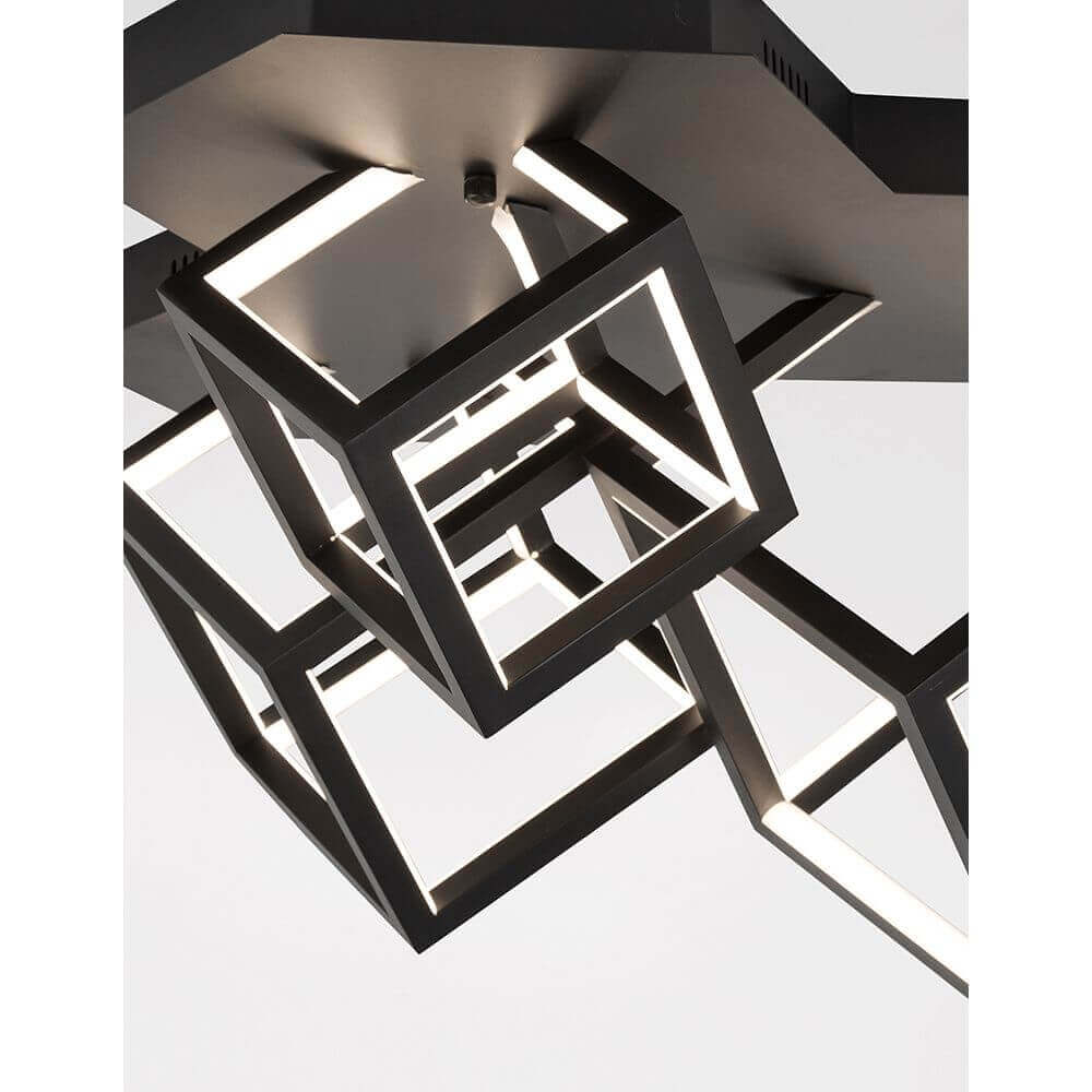 Gabbia LED Deckenleuchte mit modernen, eleganten Würfeln aus Aluminium und Silikon für stilvolle Beleuchtung.