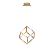 Gabbia LED Pendellampe Würfel 25cm³ goldene Nova Luce Pendelleuchte aus Aluminium und Silikon, modern dekorativ