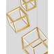 Gabbia LED Hängelampe 3 Würfel in modernem Design mit goldenen Rahmen.