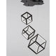 Gabbia LED Hängelampe 3 Würfel mit modernem Design aus Aluminium und Silikon in Schwarz.