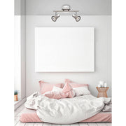 Moderne Nova Luce Galeria Balkenstrahler 2-flammig im Schlafzimmer über einem gemütlichen Bett.