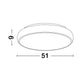 Gab LED Deckenlampe mit Durchmesser von 51 cm und Höhe von 6 cm, modernes Design in Aluminium und Kunststoff.