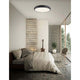 Gap LED Deckenlampe in modernem Schlafzimmer mit minimalistischem Design und schöner Lichtverteilung.