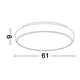 Technische Zeichnung der Gap LED Deckenlampe mit Abmessungen: 61 cm Durchmesser und 6 cm Höhe.