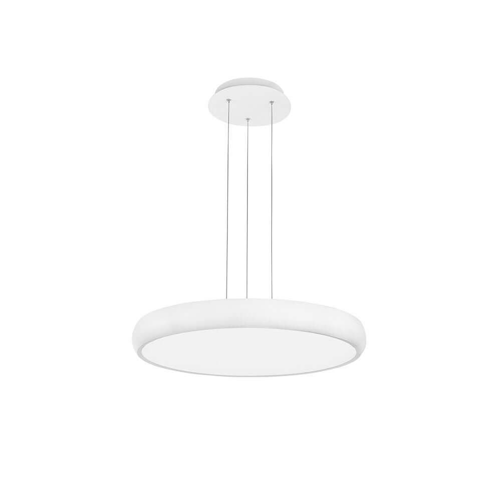 Moderne Gap LED Hängelampe Ø 51cm in Weiß, minimalistisch aus Aluminium und Acryl, ideal für Wohnzimmer oder Esstisch.