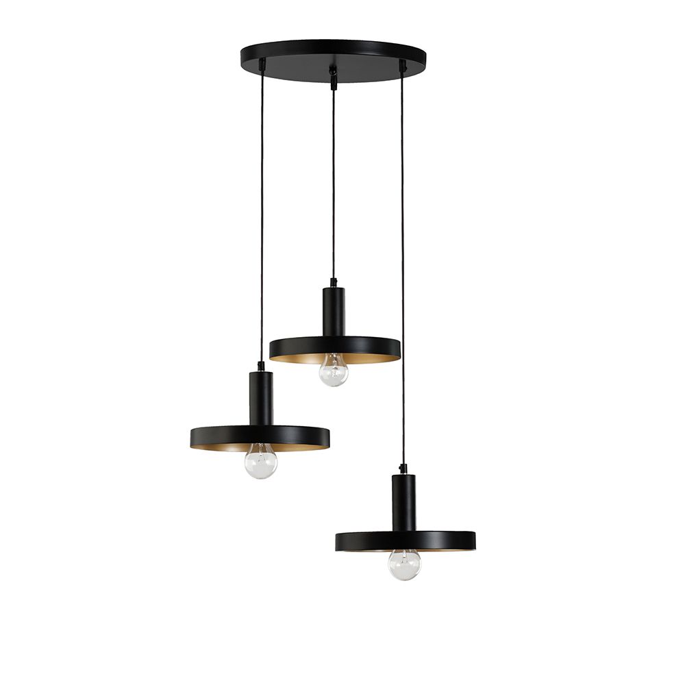Garni Hang LAMP 3-LEME KULTA, MUSTA