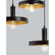 Garni Hängeleuchte 3-flammig Gold, Schwarz mit schwarzen und goldenen Pendelleuchten in modernem Design.