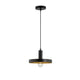 Garni Pendellampe Metall in modernem Schwarz mit goldener Innenseite und elegantem Design.