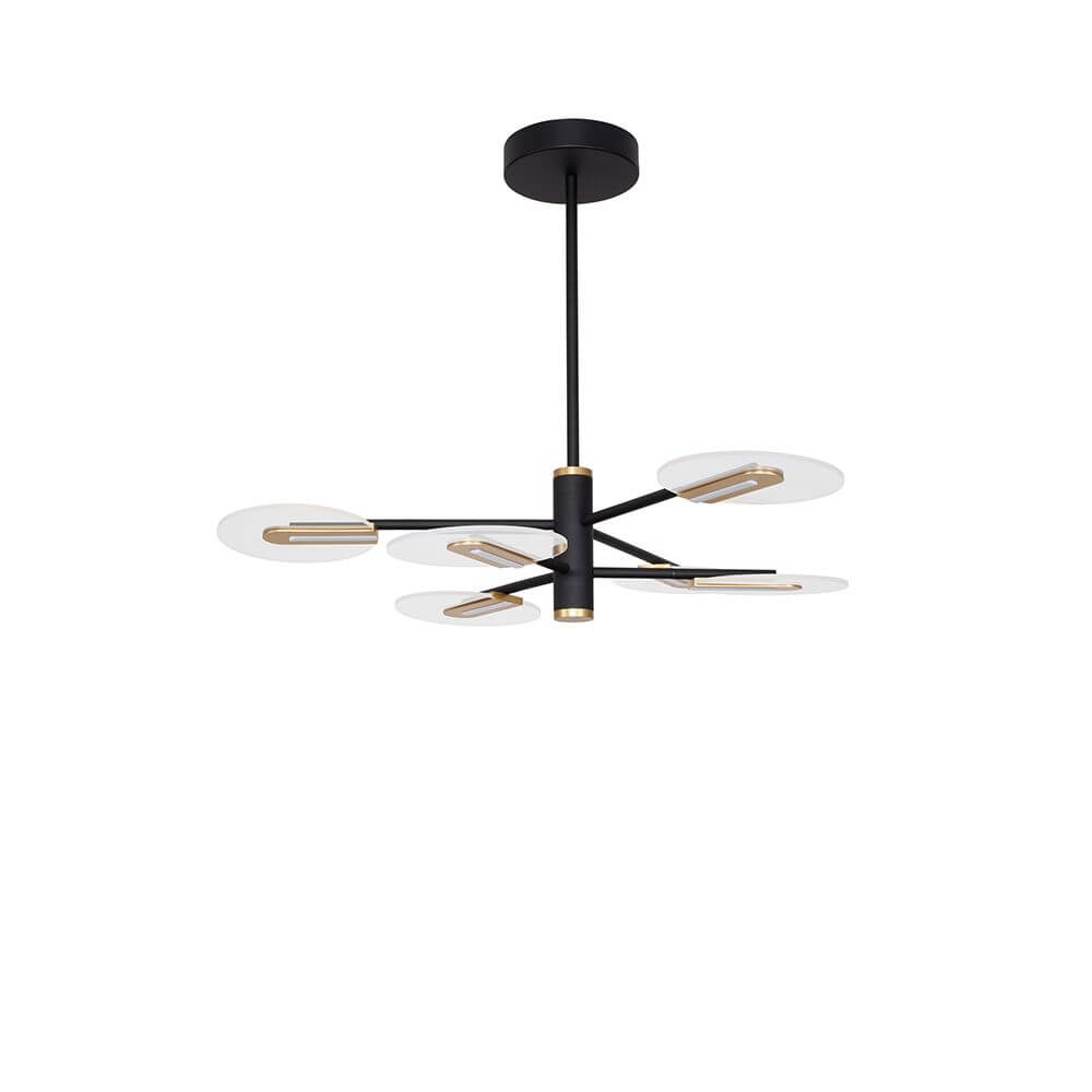 Genti LED Hängelampe Schwarz, Gold mit elegantem Design und guter Lichtverteilung.