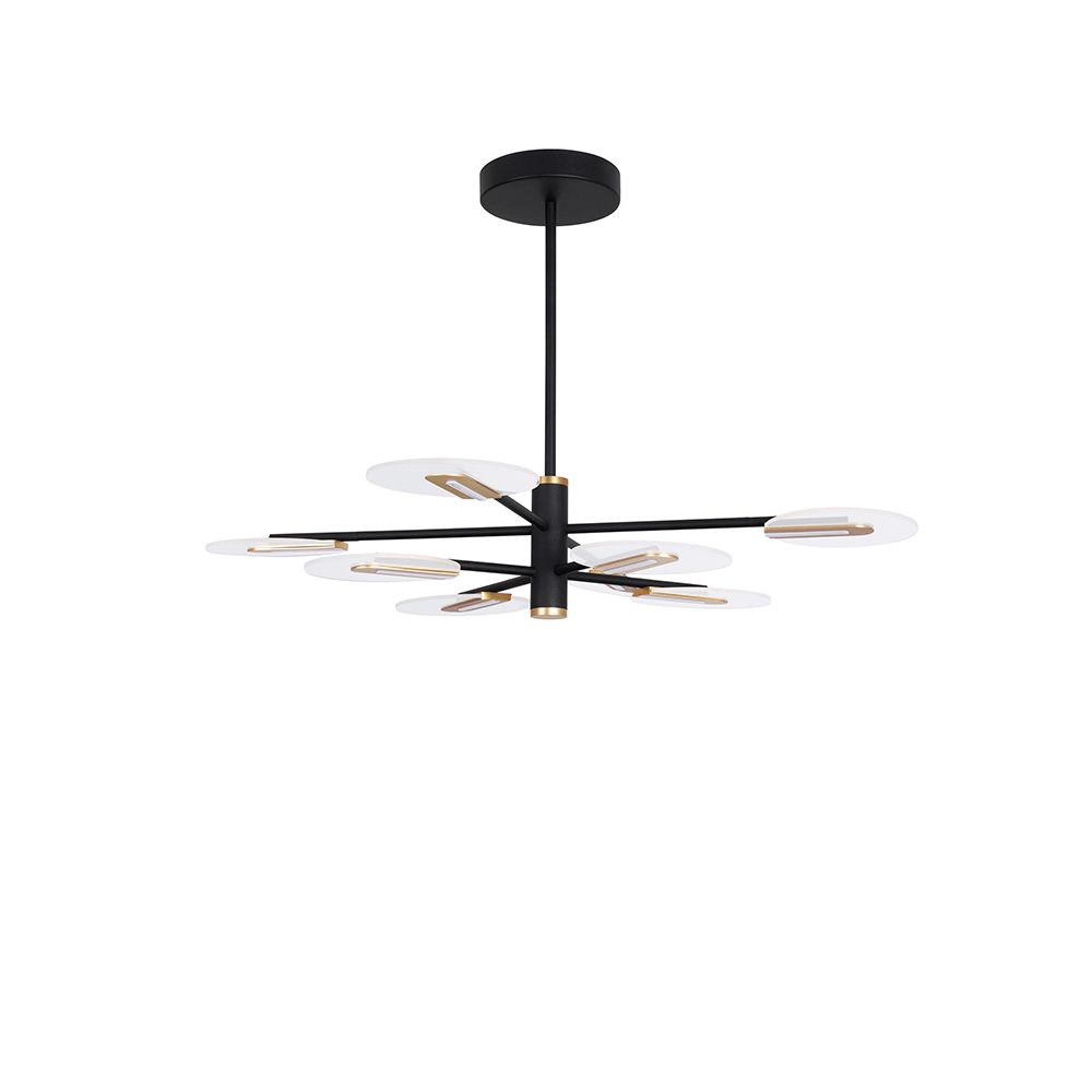 Genti LED Hängeleuchte in Gold und Klar, modernes Design, ideal für Wohnzimmer oder Esstisch.