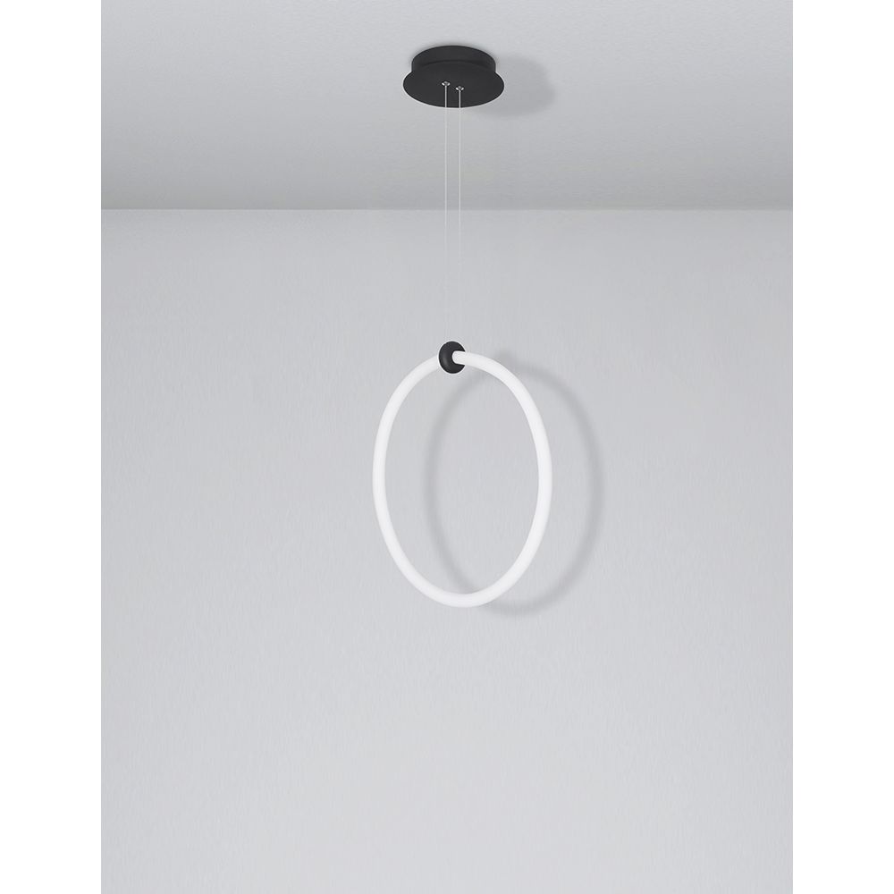 Moderne Girdino LED Acryl-Hängeleuchte in Weiß, minimalistisch, für Esszimmer, Flur, Schlafzimmer und Wohnzimmer.