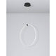 Girdino LED Runde Hängelampe Ø 59,5cm in minimalistischem Design, schwarzem Acryl und Aluminium.