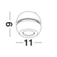 Gon LED Spot Ø 11cm Verstellbar - technische Zeichnung mit Abmessungen von 11 cm Durchmesser und 6 cm Höhe.