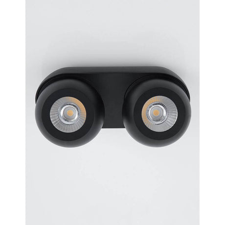 Gon LED Deckenspot 2-flammig Metall in Schwarz, moderne Lichtquelle für Innenräume.