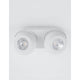 Gon LED Deckenspot 2-flammig Metall mit zwei modernen, einstellbaren Lampenköpfen auf weißem Hintergrund.