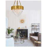 Grane Clane Chandelier 12-Faming Crystal Gold