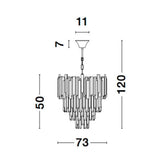 Grane chandelier 12-flame crystal gold