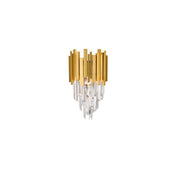 Grane Wandleuchte Kristall Gold, elegante goldene Wandleuchte mit Kristallprismen von Nova Luce