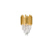 Grane Wandleuchte Kristall Gold, elegante Wandlampe mit goldfarbenem Metallrahmen und Kristallprismen.