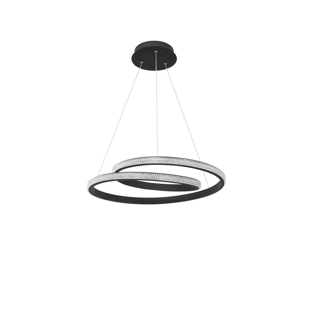 Grania LED Hängelampe Sandig-Schwarz moderne Deckenleuchte mit elegantem Design in Schwarz und Aluminium.
