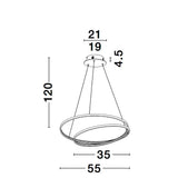 Grania LED Hängelampe Sandig-Schwarz  Nova Luce   