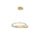 Grania LED Hängeleuchte Matt-Gold mit zwei eleganten Ringen und goldfarbenem Finish.