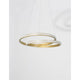 Grania LED Hängeleuchte Matt-Gold mit eleganten Ringen in Mattgold und Kristallelementen.