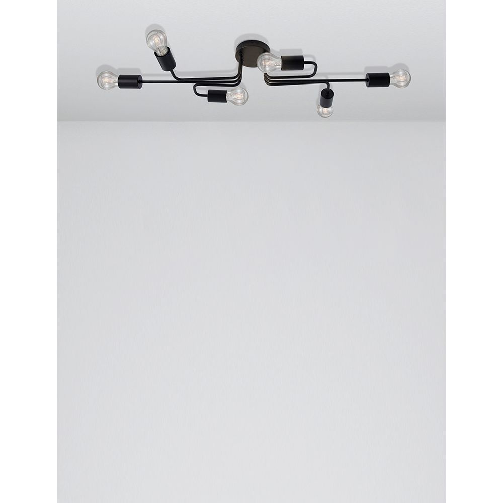 Granso ceiling light 6-flg. Black