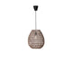 Suspension Nova Luce Griffin en moka, abat-jour tressé en matériau naturel, suspension moderne avec suspension noire